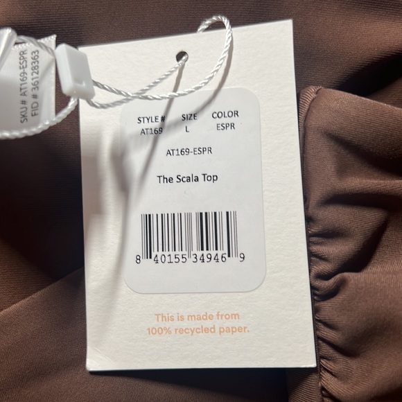 NWT Andie Swim The Scala Top Flat in Espresso Brown Size Large L NEW - Picture 11 of 11